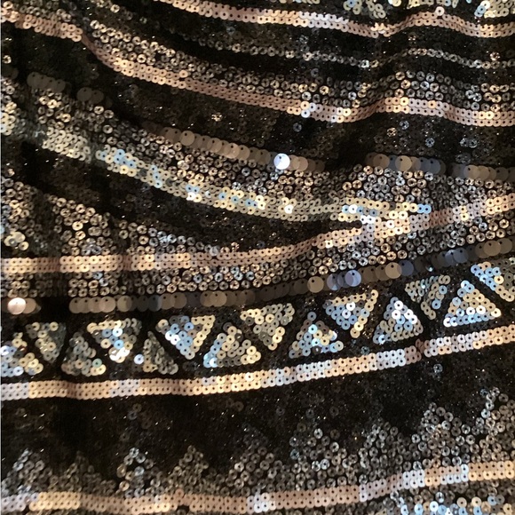 Black and Silver Sequin Lined Skirt - Picture 2 of 3